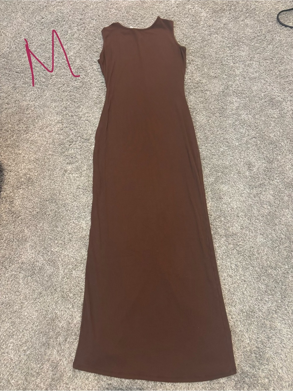 Sleeveless Brown Maxi Dress - Classic Slim Fit
